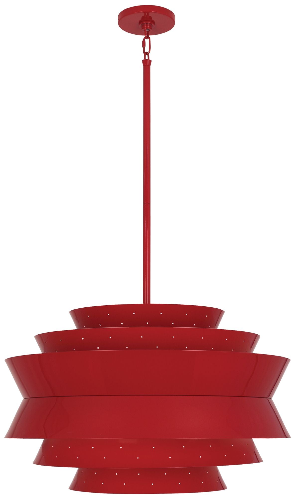 Robert AbbeyPierce Pendant 23" Perforated Metal  Robin Red Gloss