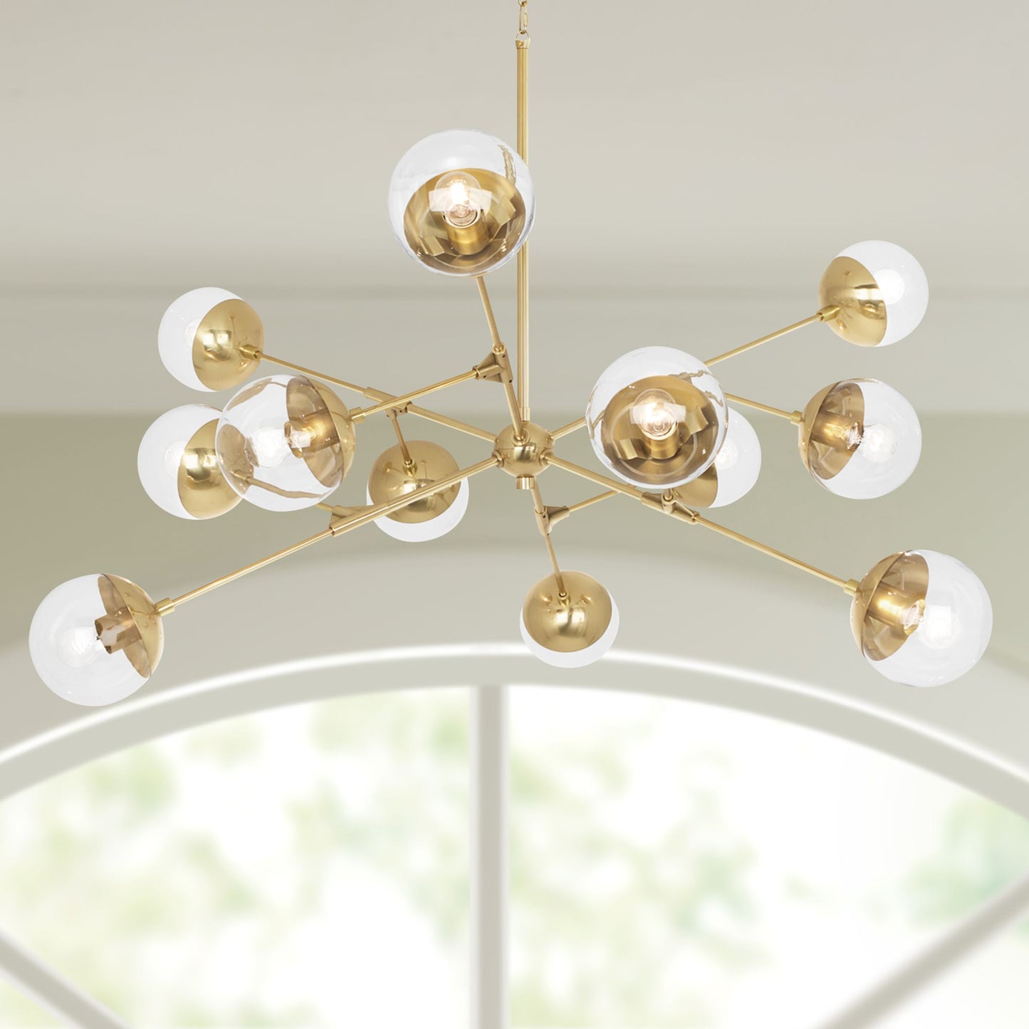 Robery Abbey Celeste 48" Wide Modern Brass Chandelier