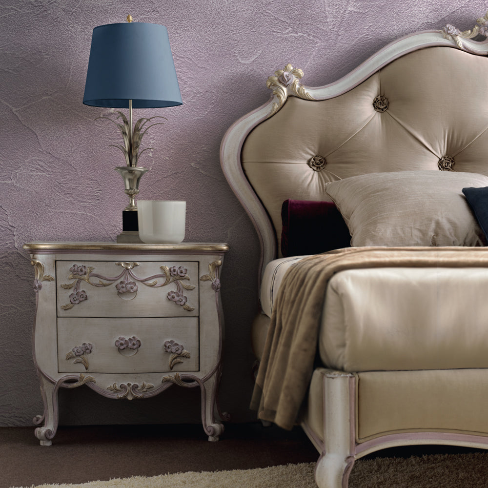 Rococo Style Button Upholstered Bed