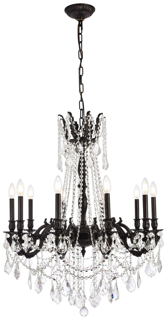 Rosalia 10 Lt Dark Bronze Chandelier Clear