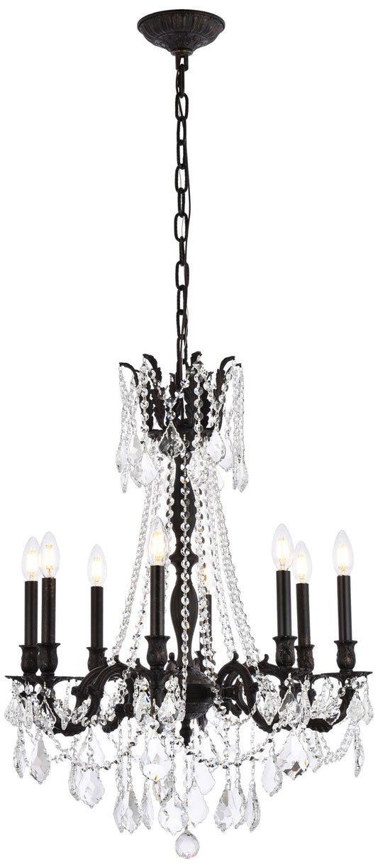 Rosalia 8 Lt Dark Bronze Chandelier Clear