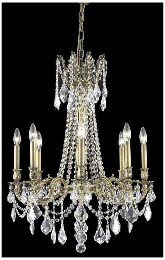 Rosalia 8 Lt French Gold Chandelier Clear