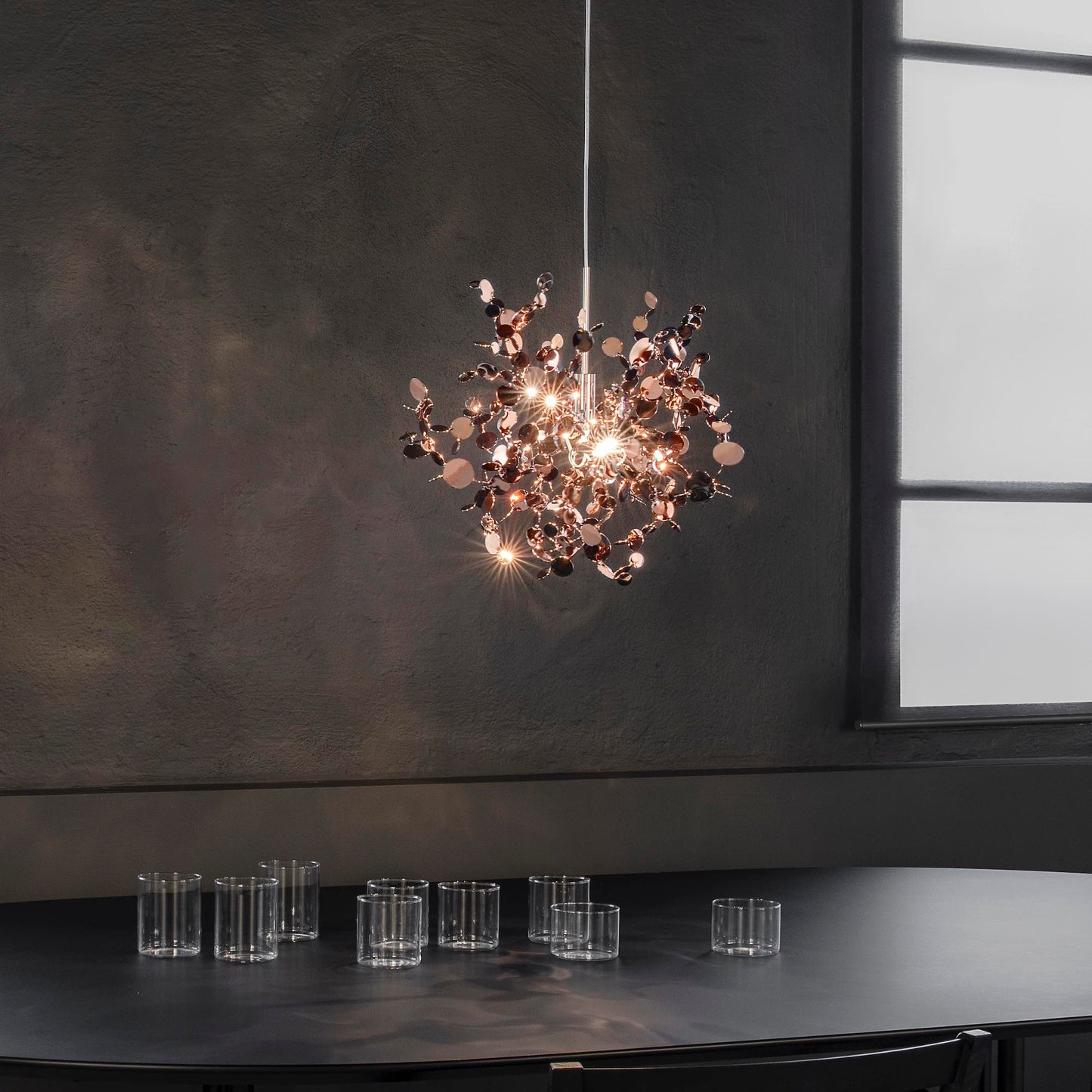 Italian Rose Gold Plated Designer Pendant Light