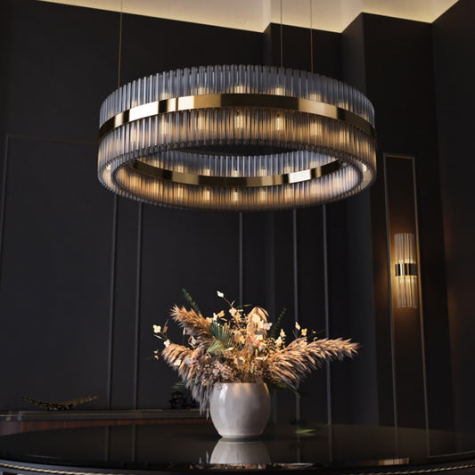 Round Contemporary Crystal Chandelier