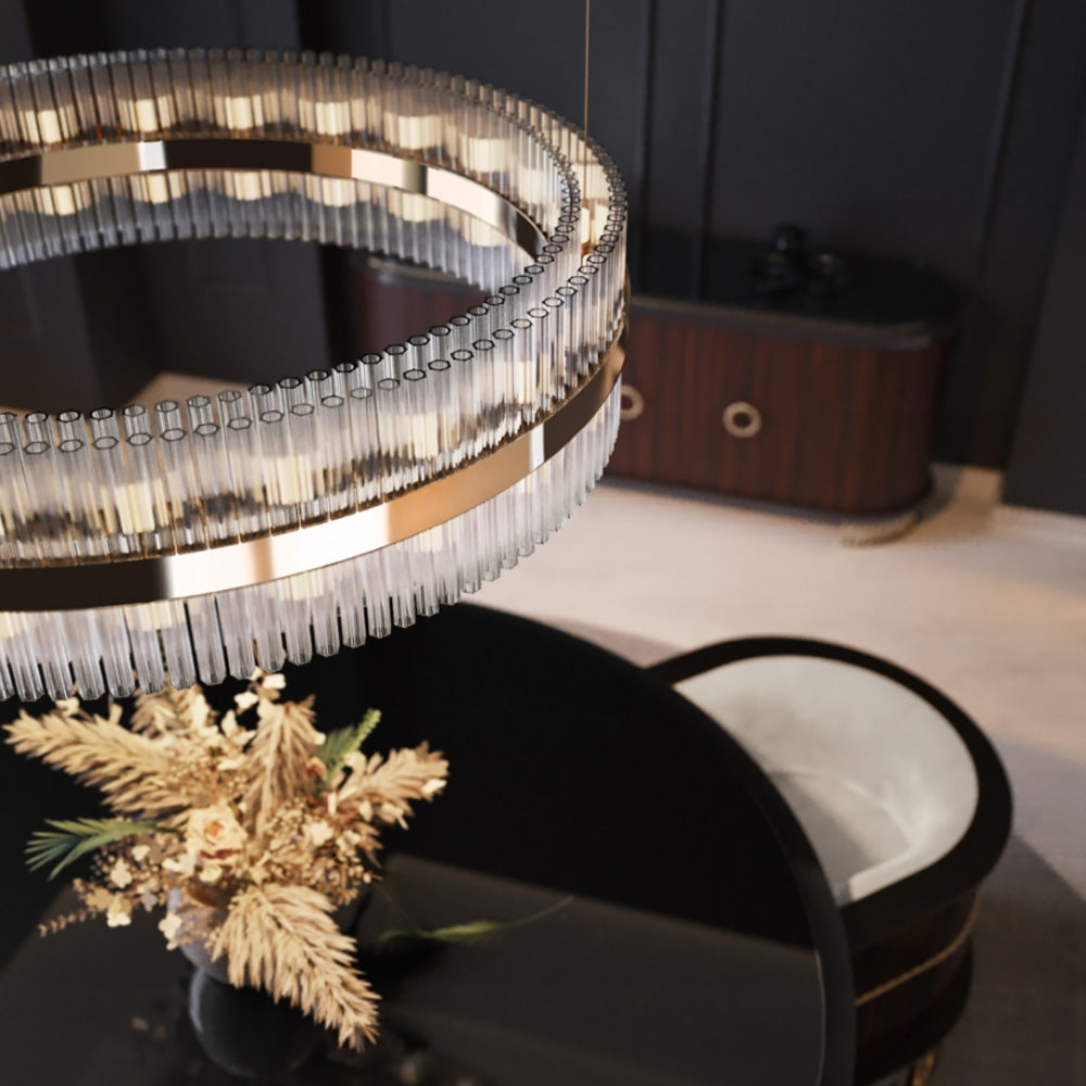 Round Contemporary Crystal Chandelier