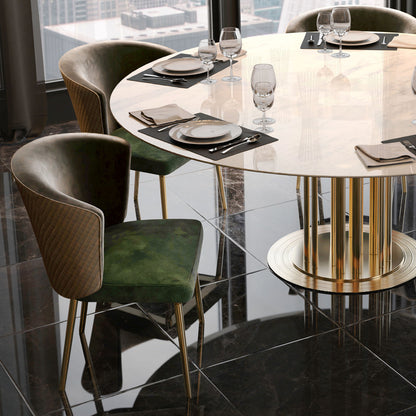 Round Marble Dining Table And Chairs Set