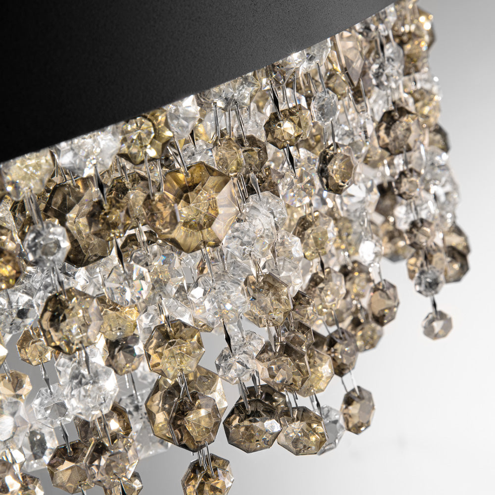 Round Matt Black Chandelier Ceiling Light