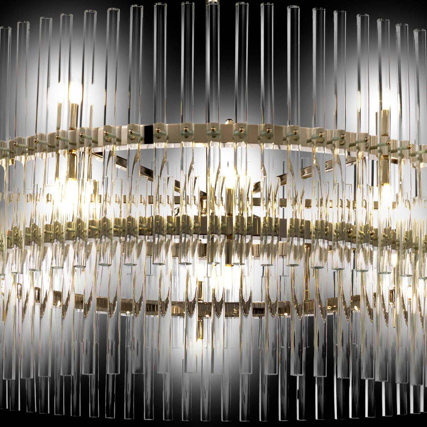 Round Tiered Glass Chandelier