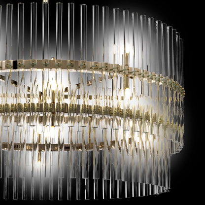 Round Tiered Glass Chandelier