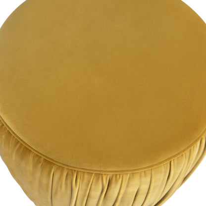 Ruched Pouffe With Gold Plated Base