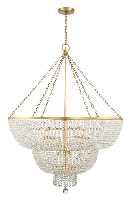 Rylee 15 Light Antique Gold Chandelier