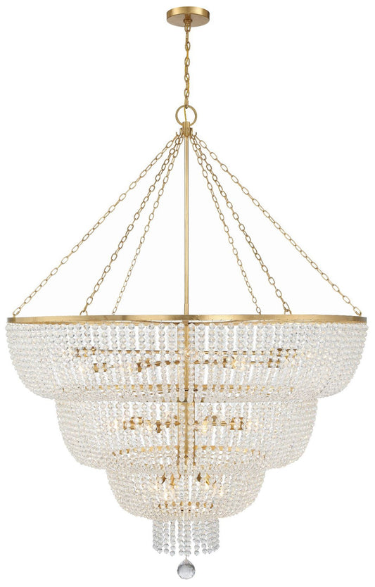 Rylee 32 Light Antique Gold Chandelier