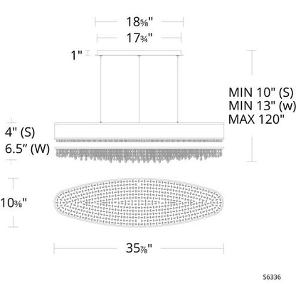 Schonbek Eclyptix LED S6336 Linear Pendant