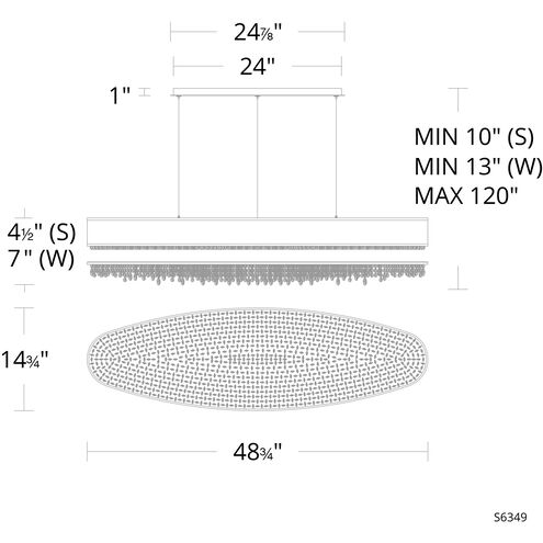 Schonbek Eclyptix LED S6349 Linear Pendant