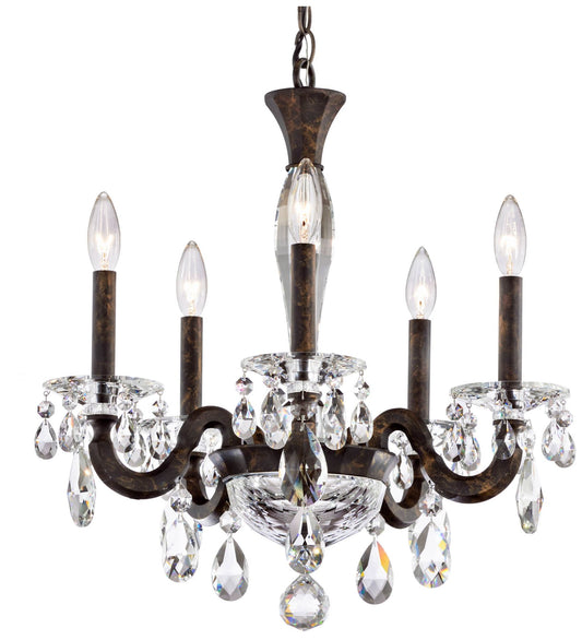 San Marco 22"H x 20.3"W 5-Lt Crystal Chandelier in Hrlm Bronze