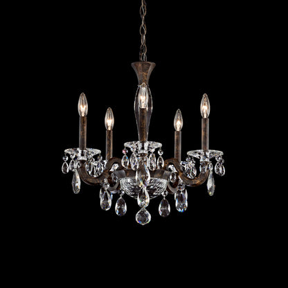 San Marco 22"H x 20.3"W 5-Lt Crystal Chandelier in Hrlm Bronze