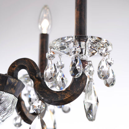 San Marco 22"H x 20.3"W 5-Lt Crystal Chandelier in Hrlm Bronze