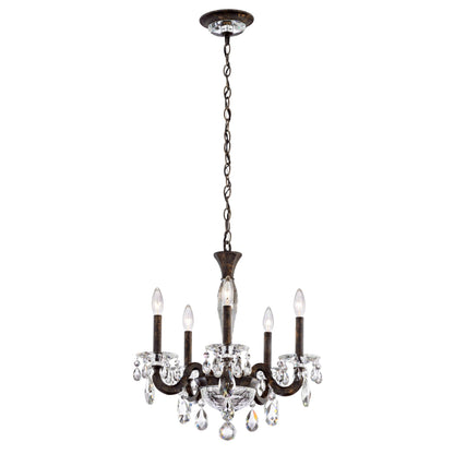 San Marco 22"H x 20.3"W 5-Lt Crystal Chandelier in Hrlm Bronze
