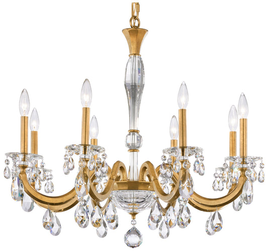 San Marco 26.8"H x 32.3"W 8-Lt Crystal Chandelier in Hrlm Gold