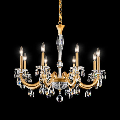 San Marco 26.8"H x 32.3"W 8-Lt Crystal Chandelier in Hrlm Gold