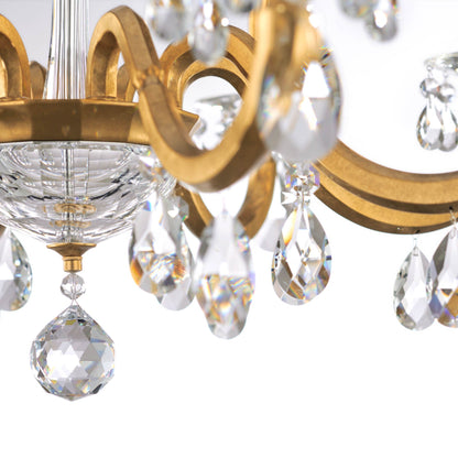 San Marco 26.8"H x 32.3"W 8-Lt Crystal Chandelier in Hrlm Gold