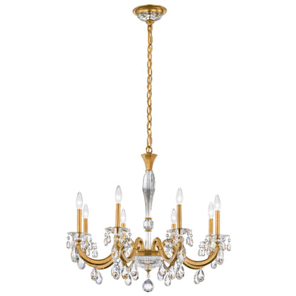 San Marco 26.8"H x 32.3"W 8-Lt Crystal Chandelier in Hrlm Gold