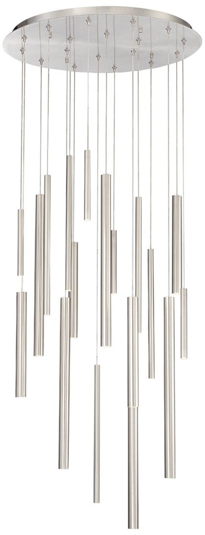 Santana 24"W Satin Nickel 18-Light LED Suspension Chandelier