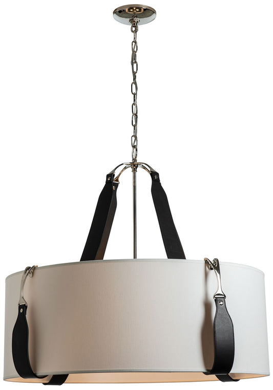 Saratoga 32" Wide Polished Nickel Drum Pendant Light