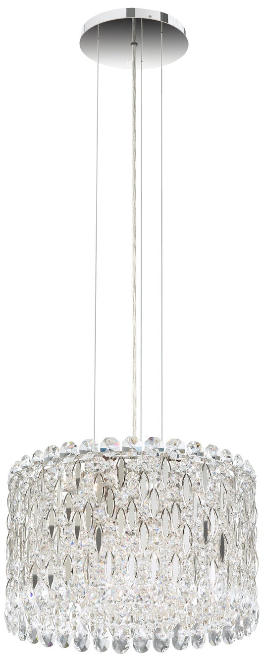 Sarella 10"H x 15.5"W 8-Light Crystal Pendant in Polished Stainle