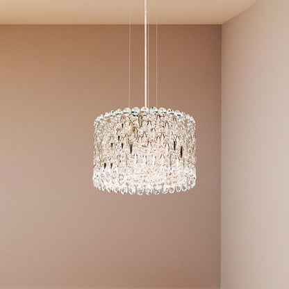 Sarella 10"H x 15.5"W 8-Light Crystal Pendant in Polished Stainle