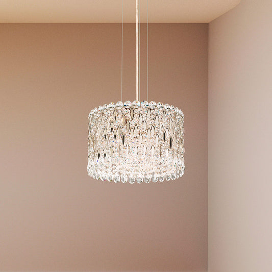 Sarella 10"H x 15.5"W 8-Light Crystal Pendant in Polished Stainle