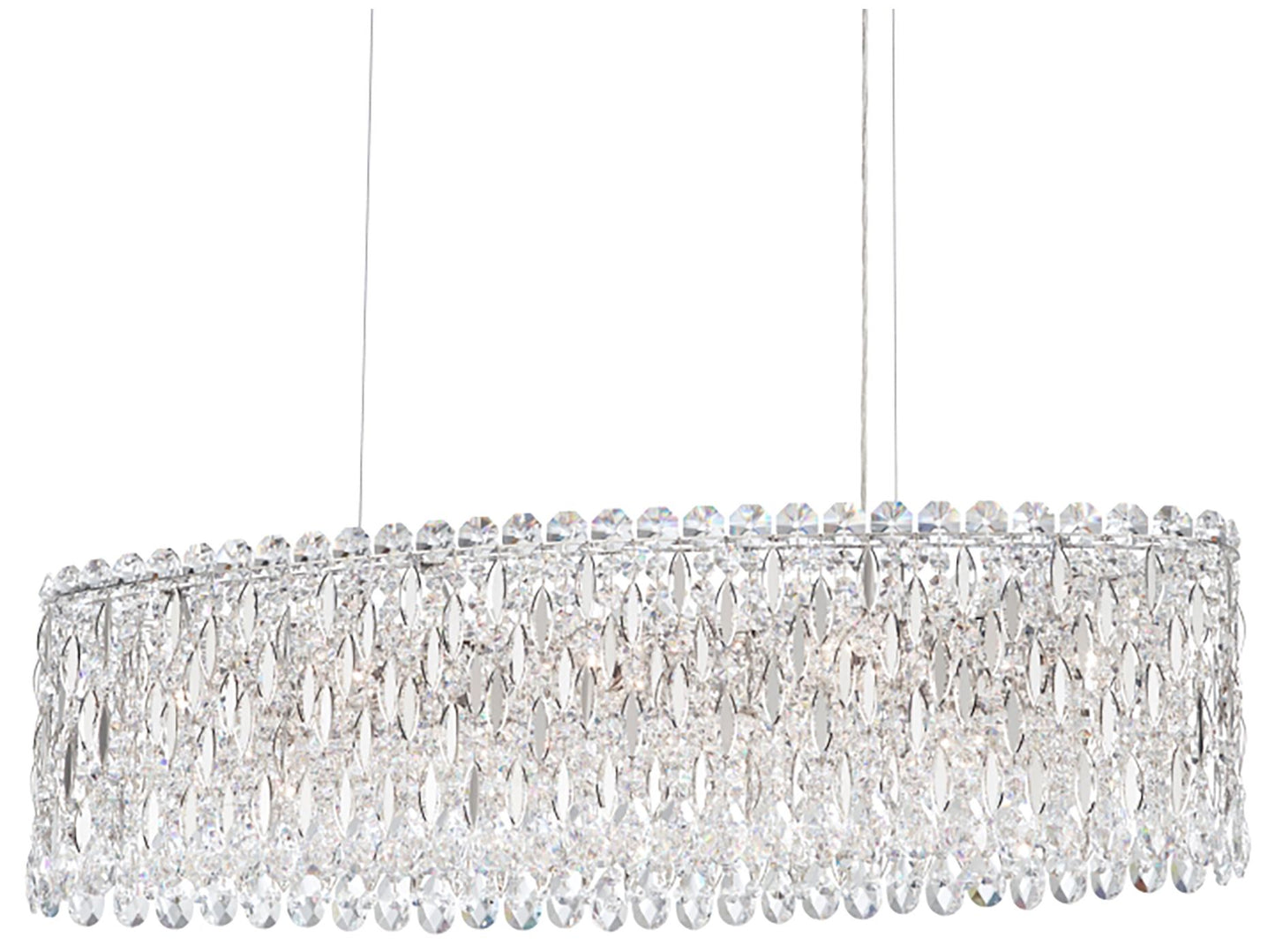 Sarella 10"H x 36"W 12-Light Crystal Chandelier in Polished Stain