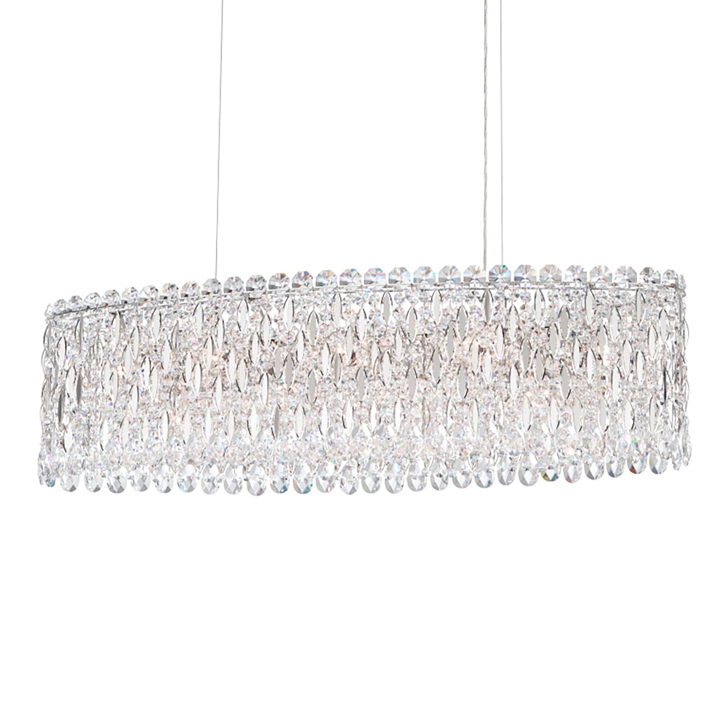 Sarella 10"H x 36"W 12-Light Crystal Chandelier in Polished Stain