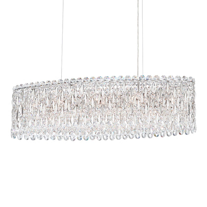 Sarella 10"H x 36"W 12-Light Crystal Chandelier in Polished Stain