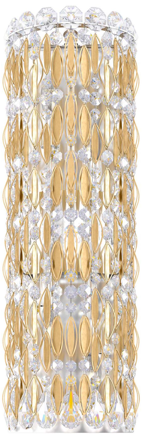 Sarella 22"H x 7"W 4-Light Crystal Wall Sconce in Heirloom Gold