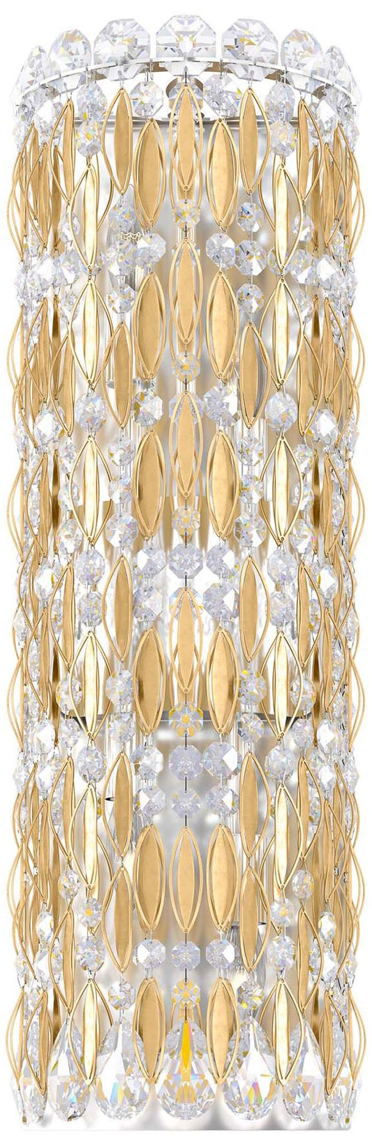 Sarella 22"H x 7"W 4-Light Crystal Wall Sconce in Heirloom Gold