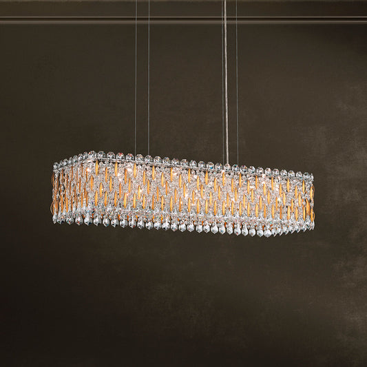 Sarella 36 1/2" Wide Polished Stainless Crystal Chandelier
