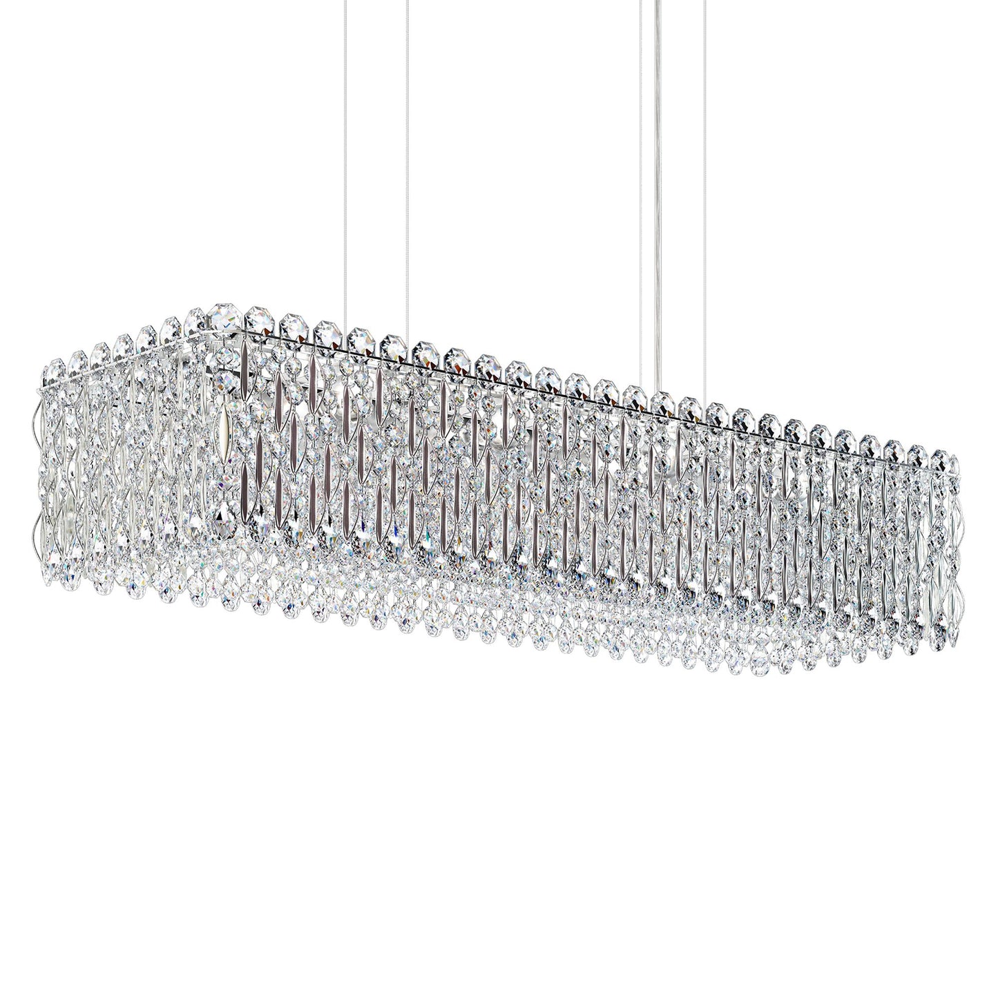 Sarella 36 1/2" Wide Polished Stainless Crystal Chandelier