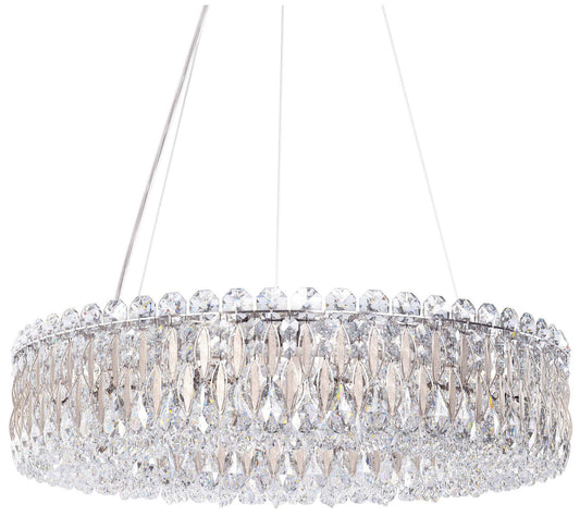 Sarella 5.5"H x 24"W 12-Light Crystal Chandelier in Antique Silve