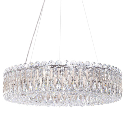 Sarella 5.5"H x 24"W 12-Light Crystal Chandelier in Antique Silve