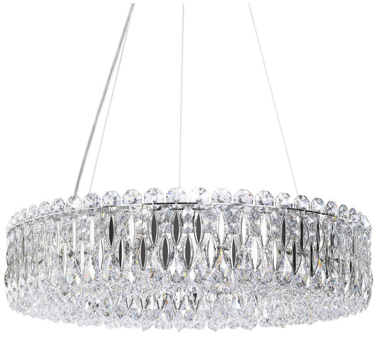 Sarella 5.5"H x 24"W 12-Light Crystal Chandelier in Pol Stainless