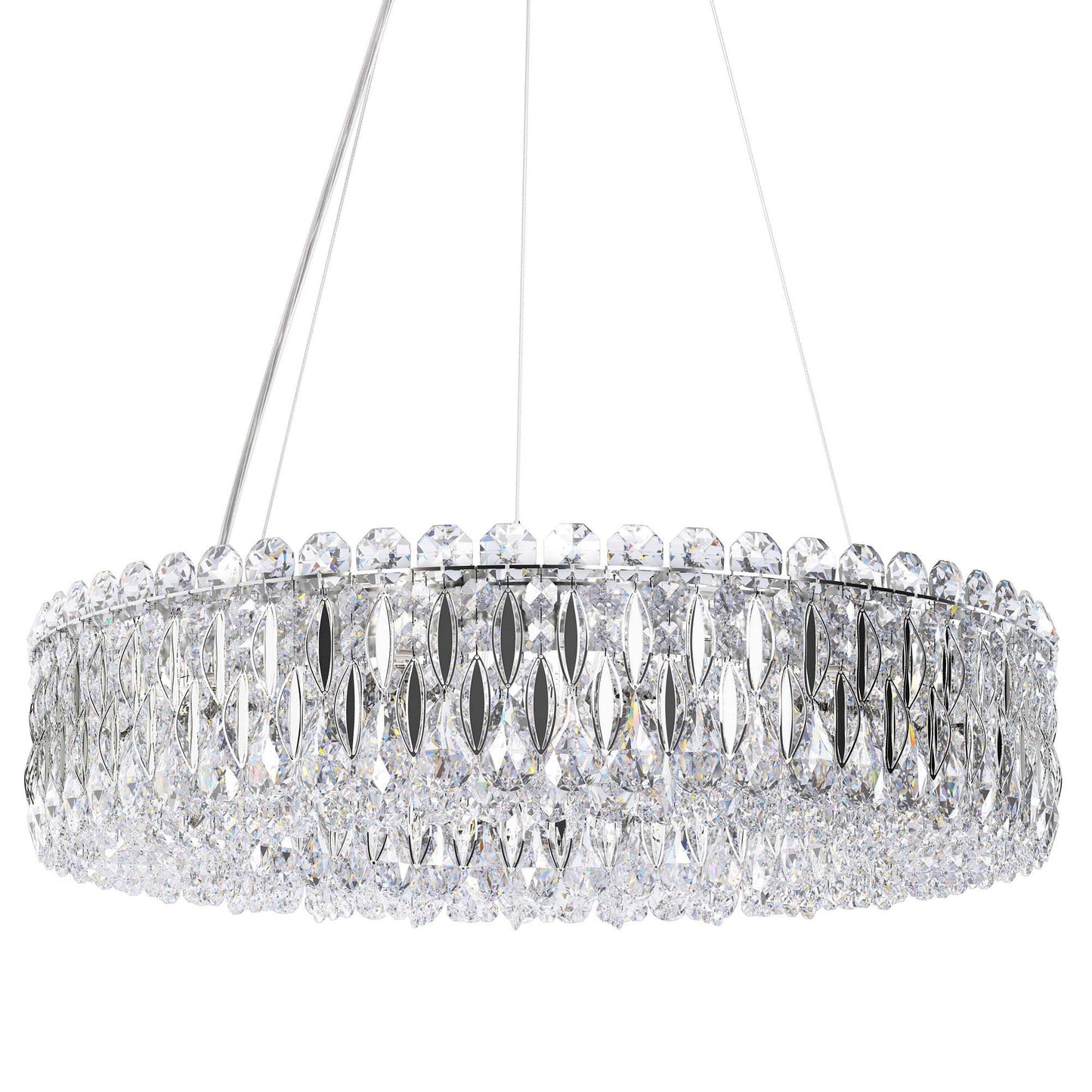 Sarella 5.5"H x 24"W 12-Light Crystal Chandelier in Pol Stainless