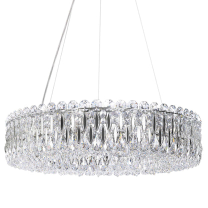 Sarella 5.5"H x 24"W 12-Light Crystal Chandelier in Pol Stainless