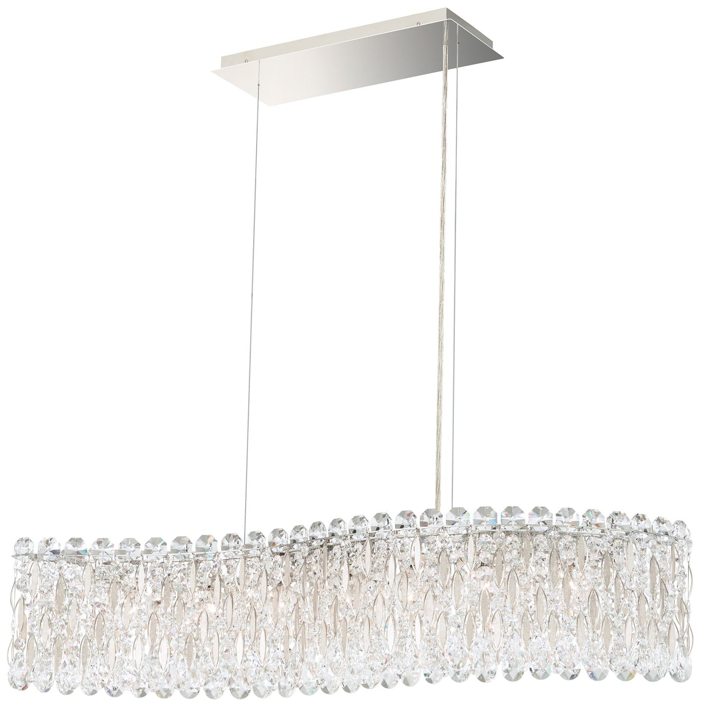 Sarella 8"H x 32.5"W 7-Light Crystal Linear Chandelier in Antique