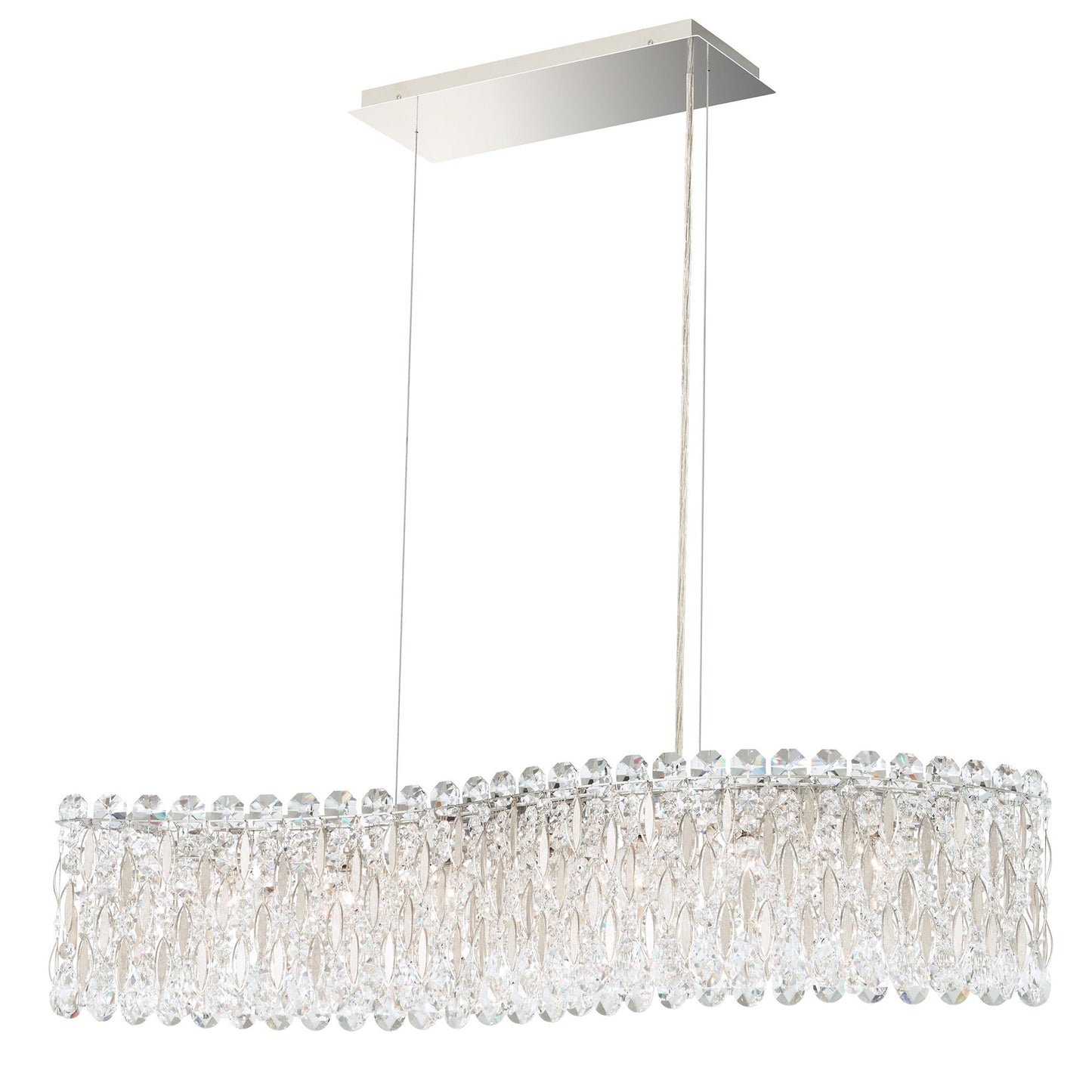 Sarella 8"H x 32.5"W 7-Light Crystal Linear Chandelier in Antique