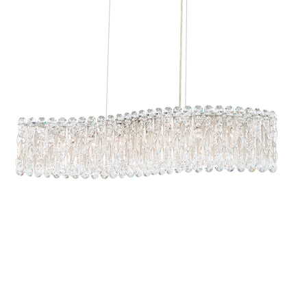 Sarella 8"H x 32.5"W 7-Light Crystal Linear Chandelier in Antique