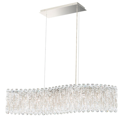 Sarella 8"H x 32.5"W 7-Light Crystal Linear Chandelier in Antique