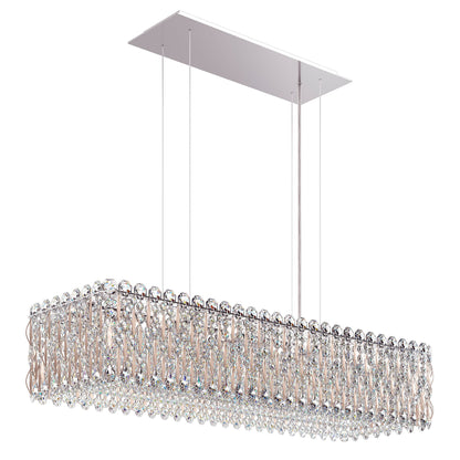 Sarella 8"H x 36.5"W 13-Light Crystal Linear Chandelier in Antiqu