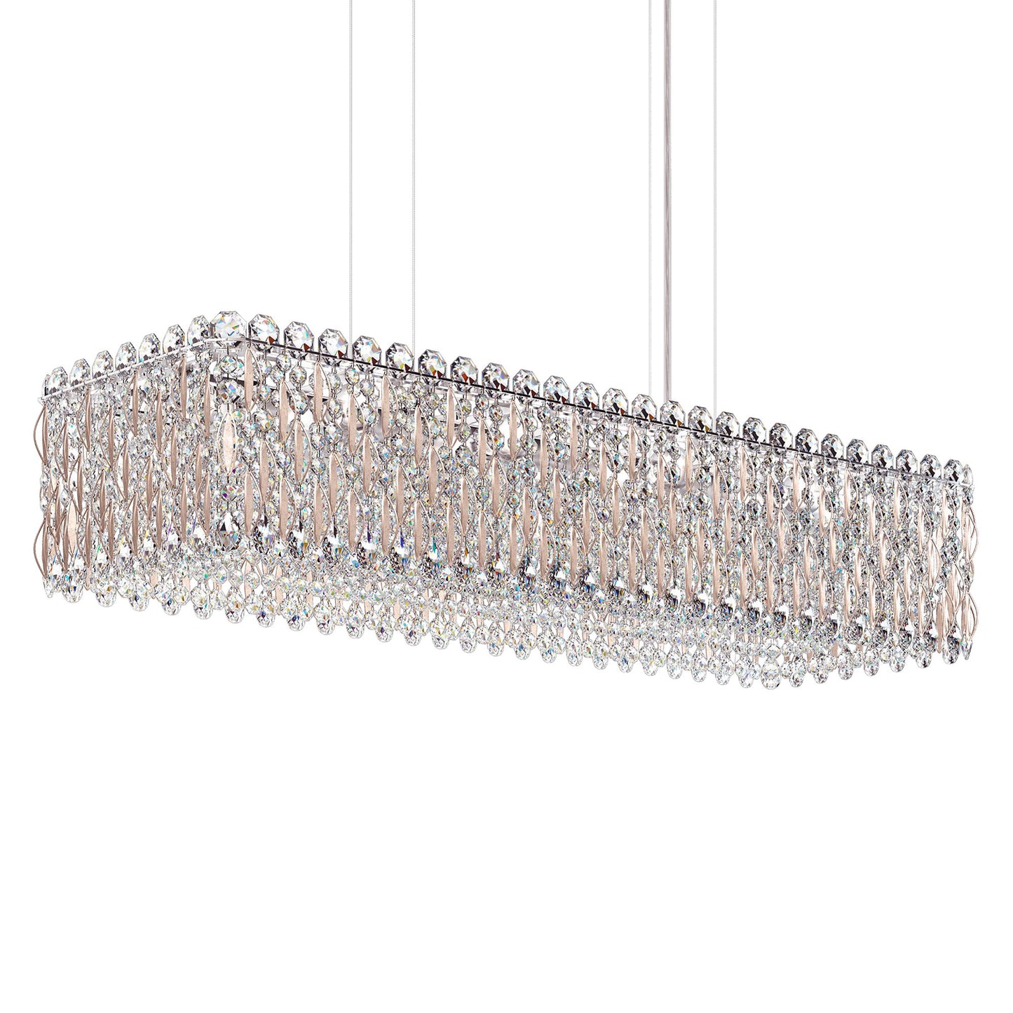 Sarella 8"H x 36.5"W 13-Light Crystal Linear Chandelier in Antiqu