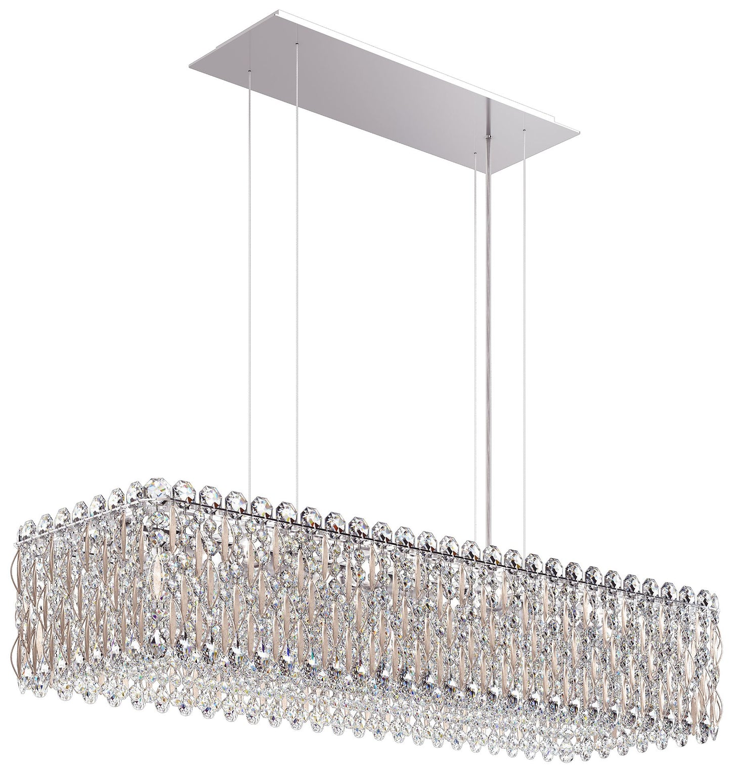 Sarella 8"H x 36.5"W 13-Light Crystal Linear Chandelier in Antiqu